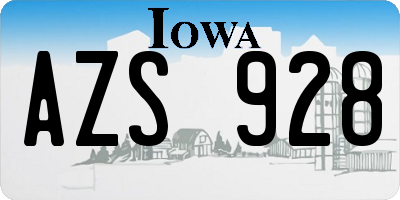 IA license plate AZS928