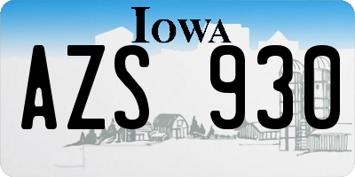 IA license plate AZS930