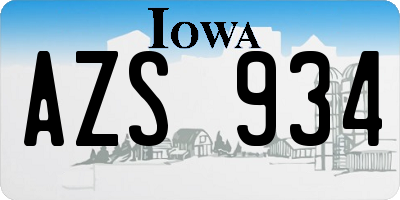 IA license plate AZS934