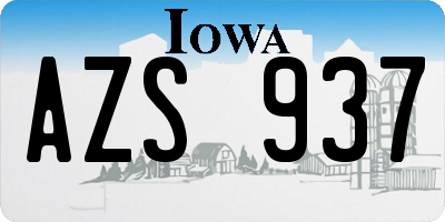 IA license plate AZS937