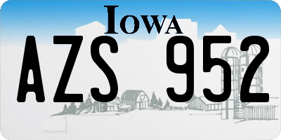 IA license plate AZS952