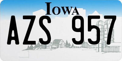 IA license plate AZS957