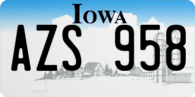 IA license plate AZS958