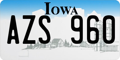 IA license plate AZS960