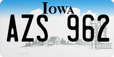 IA license plate AZS962