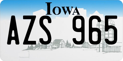 IA license plate AZS965