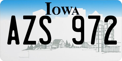 IA license plate AZS972