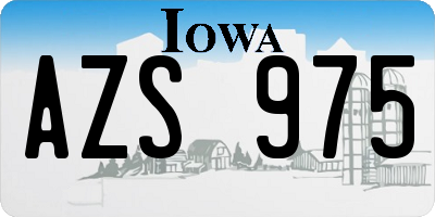 IA license plate AZS975