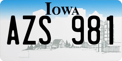 IA license plate AZS981