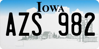 IA license plate AZS982