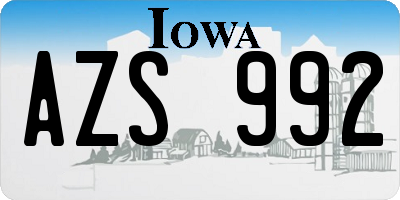 IA license plate AZS992