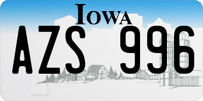 IA license plate AZS996