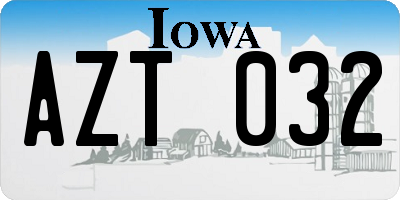 IA license plate AZT032