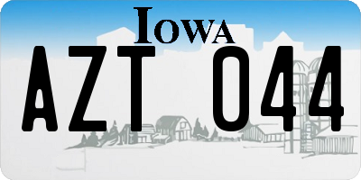 IA license plate AZT044