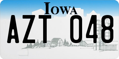 IA license plate AZT048