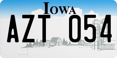 IA license plate AZT054