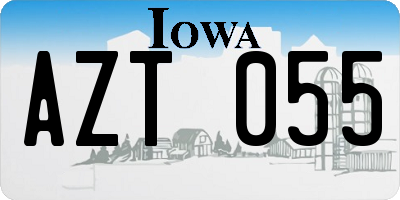 IA license plate AZT055