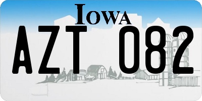IA license plate AZT082