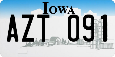 IA license plate AZT091