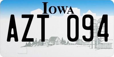 IA license plate AZT094