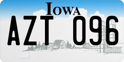 IA license plate AZT096