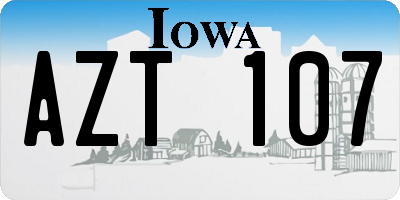 IA license plate AZT107