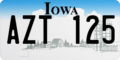 IA license plate AZT125