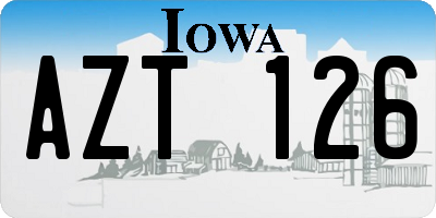 IA license plate AZT126