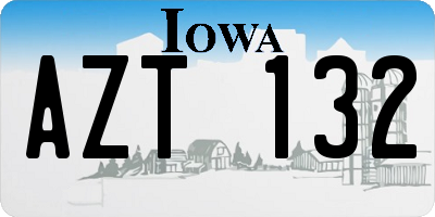 IA license plate AZT132