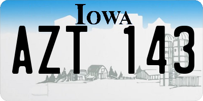 IA license plate AZT143