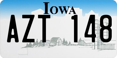 IA license plate AZT148