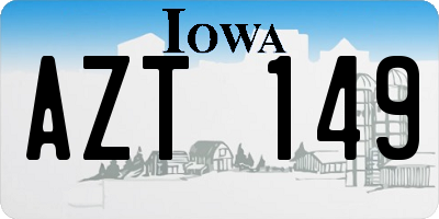 IA license plate AZT149