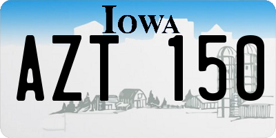 IA license plate AZT150