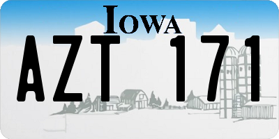 IA license plate AZT171