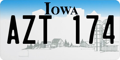 IA license plate AZT174