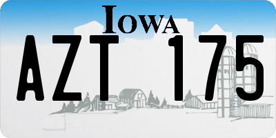 IA license plate AZT175