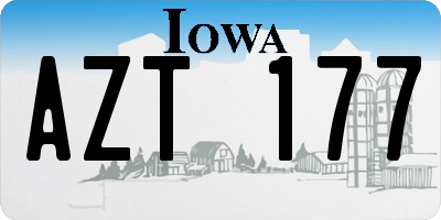IA license plate AZT177