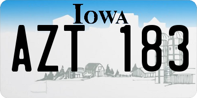 IA license plate AZT183