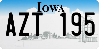 IA license plate AZT195