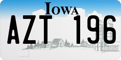IA license plate AZT196