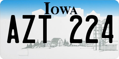 IA license plate AZT224