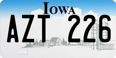 IA license plate AZT226