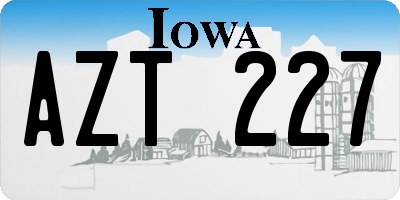 IA license plate AZT227