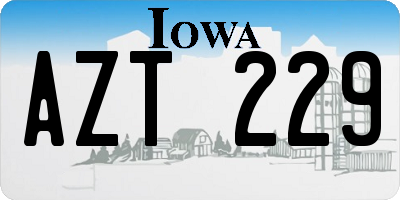 IA license plate AZT229