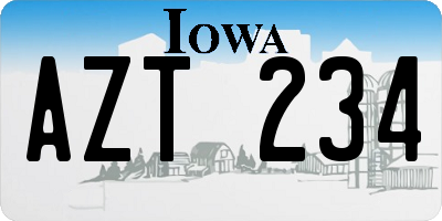 IA license plate AZT234