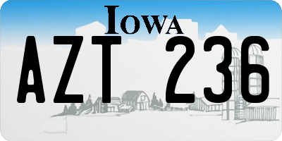 IA license plate AZT236