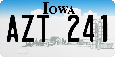 IA license plate AZT241