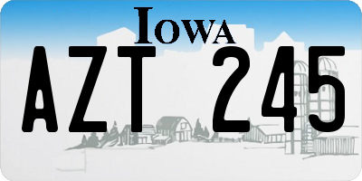 IA license plate AZT245