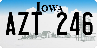 IA license plate AZT246