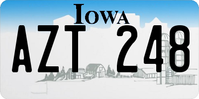 IA license plate AZT248
